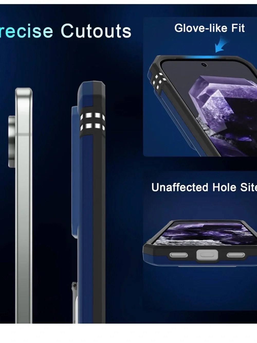 Navy Blue Protective Case with Kickstand for Google Pixel 10 Pro XL NEW
